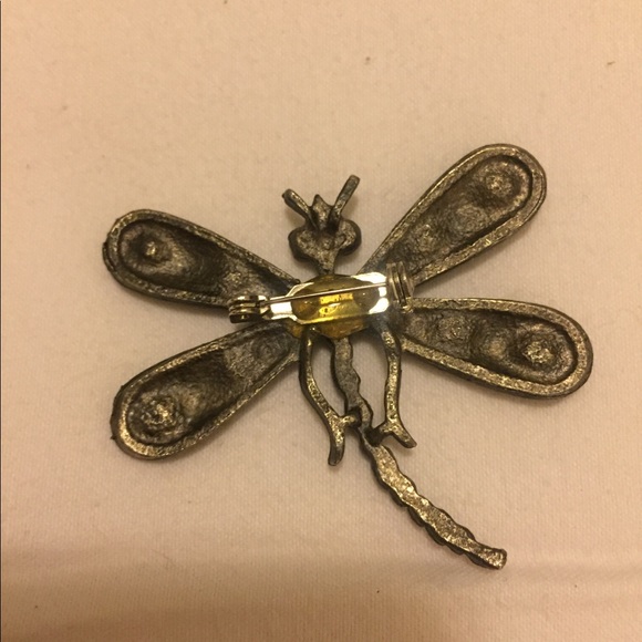 Dragonfly Rhinestone Brooches Pin - Picture 2 of 2